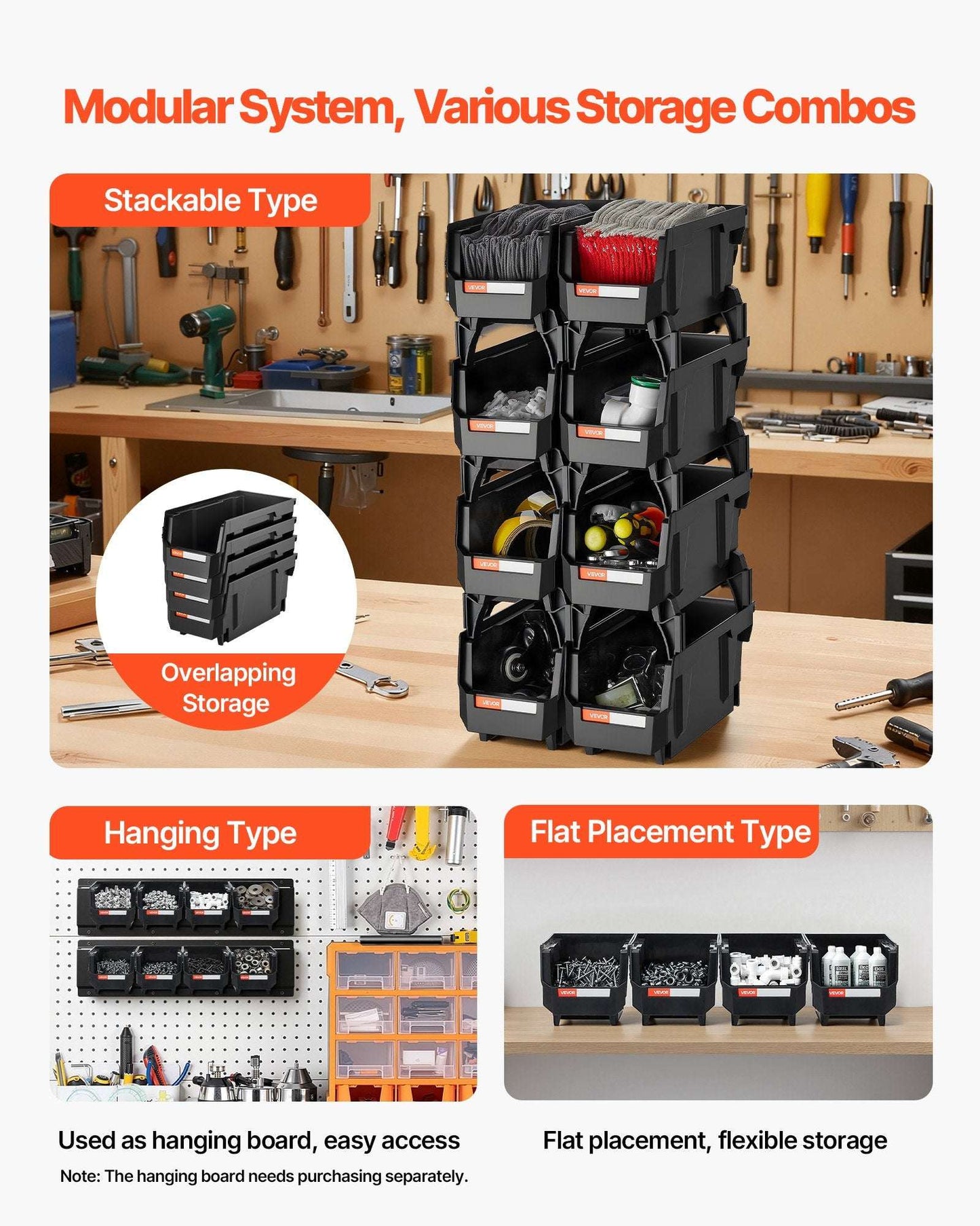 Plastic Stackable Storage Bins Containers For Organizing And Storage