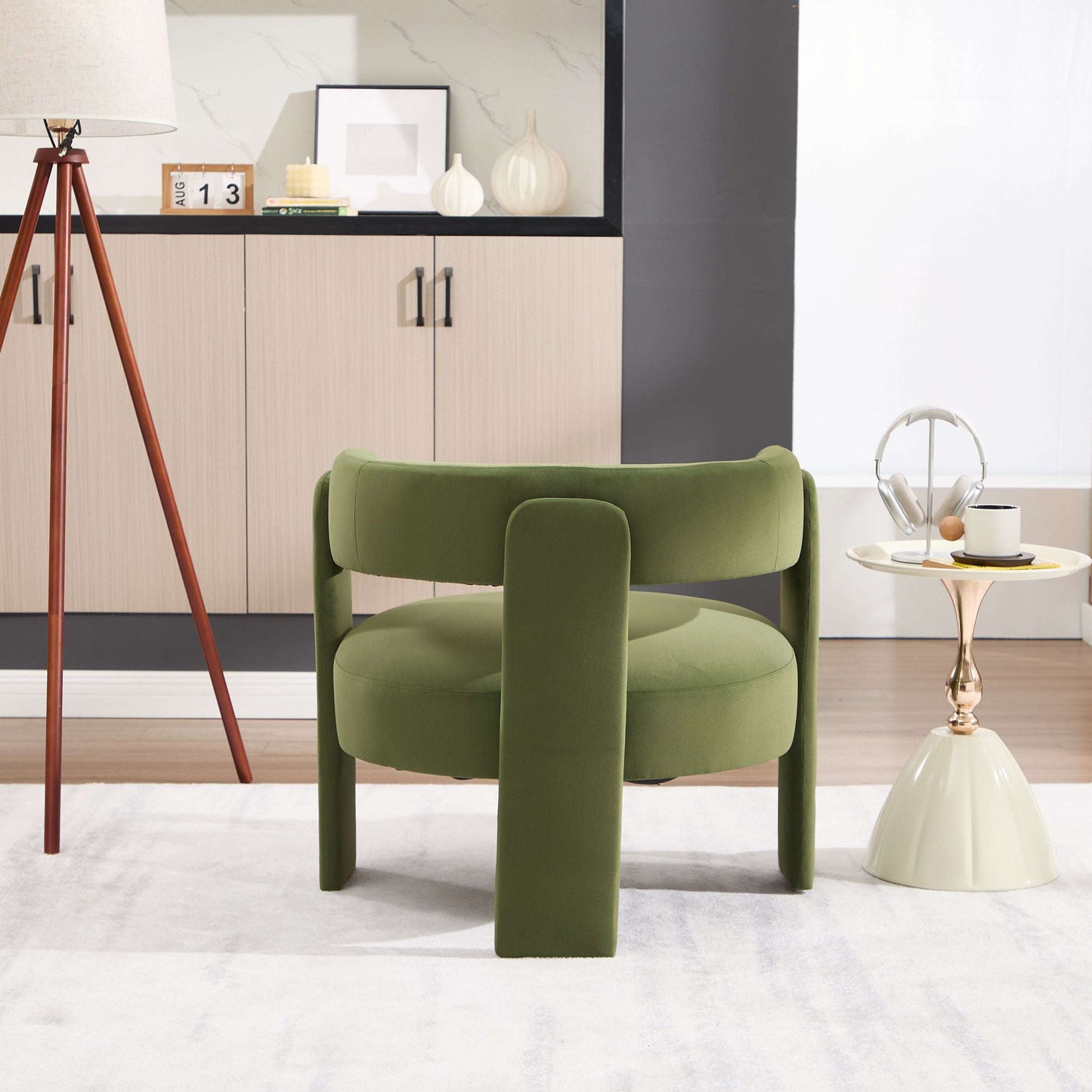 Accent Chair For Living Room Velvet Comfy Single Sofa Chair Mid