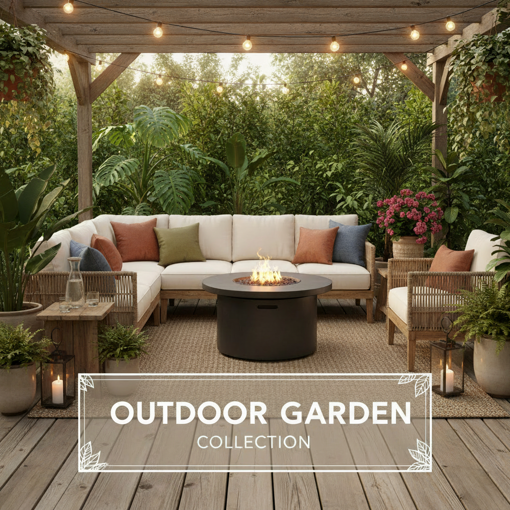 Modern outdoor patio furniture set with comfortable cushions and durable frames
