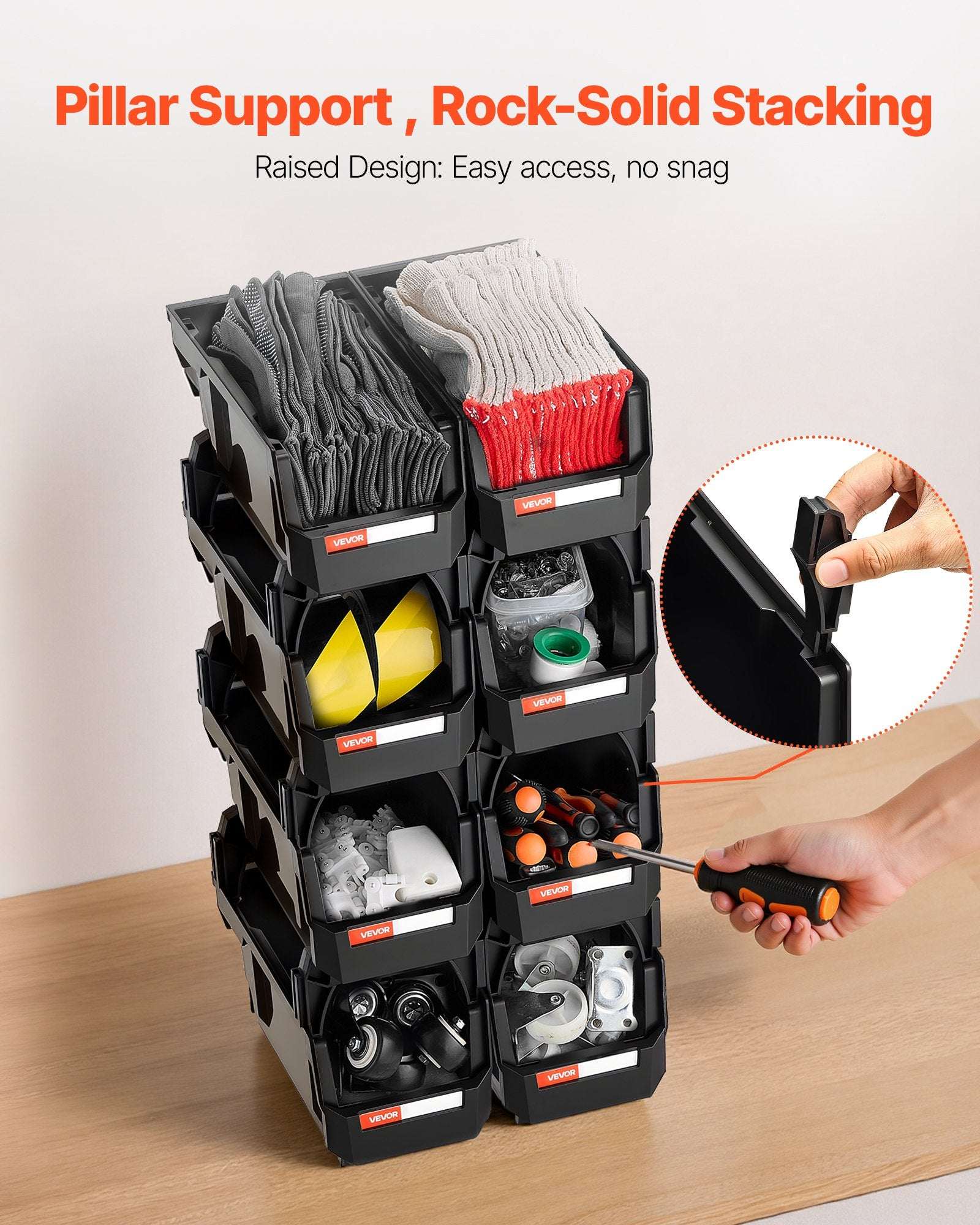 Plastic Stackable Storage Bins Containers For Organizing And Storage  