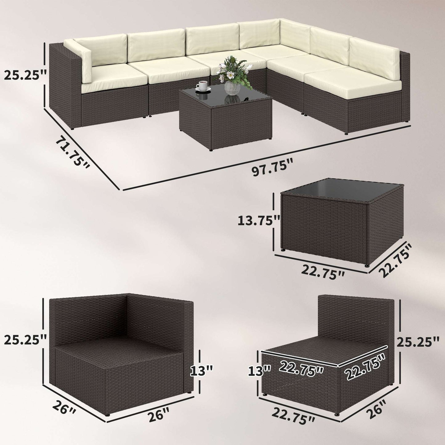 7 Piece Patio Furniture Set
