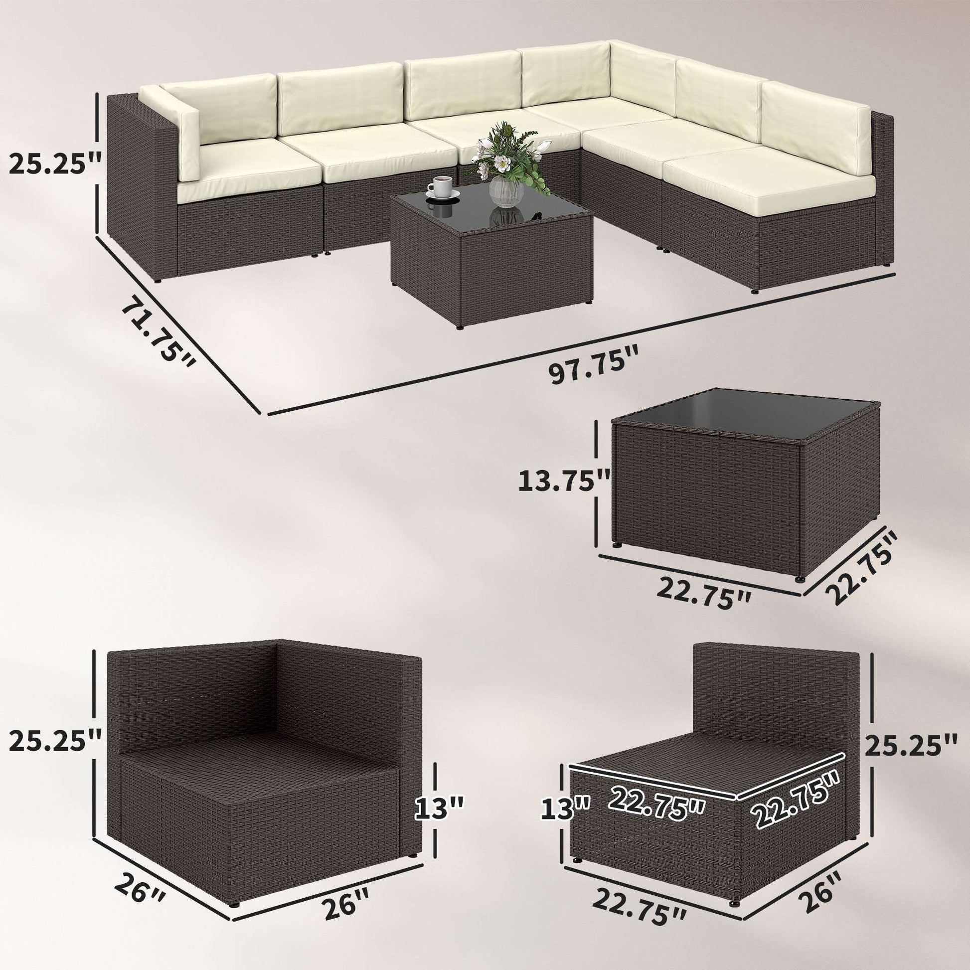 7 Piece Patio Furniture Set