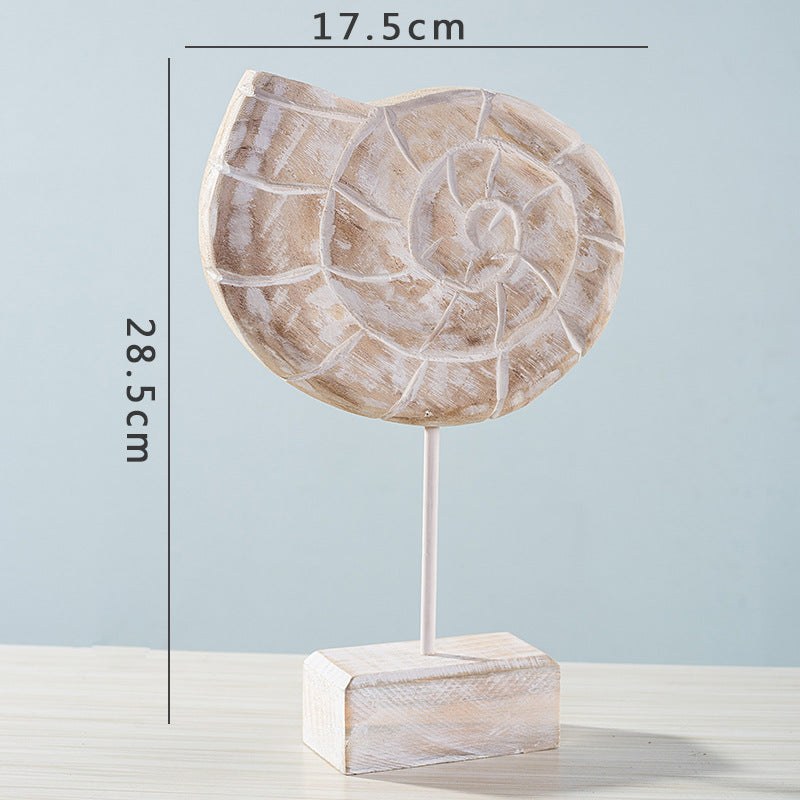 Coastal home decor starfish, seahorse, and conch shell ornaments for living room display