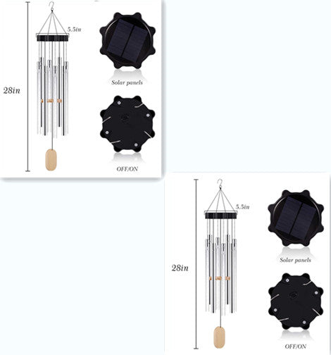 Solar wind chimes outdoor patio lamp with solar-powered LED light and weather-resistant design