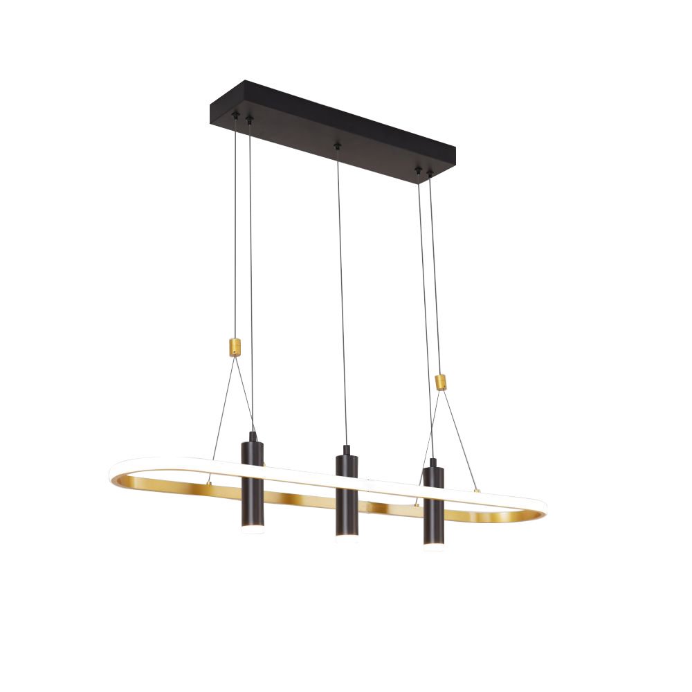 Javeriah 4 - Light Black Gold Dimmable LED Pendant Light No Bulb