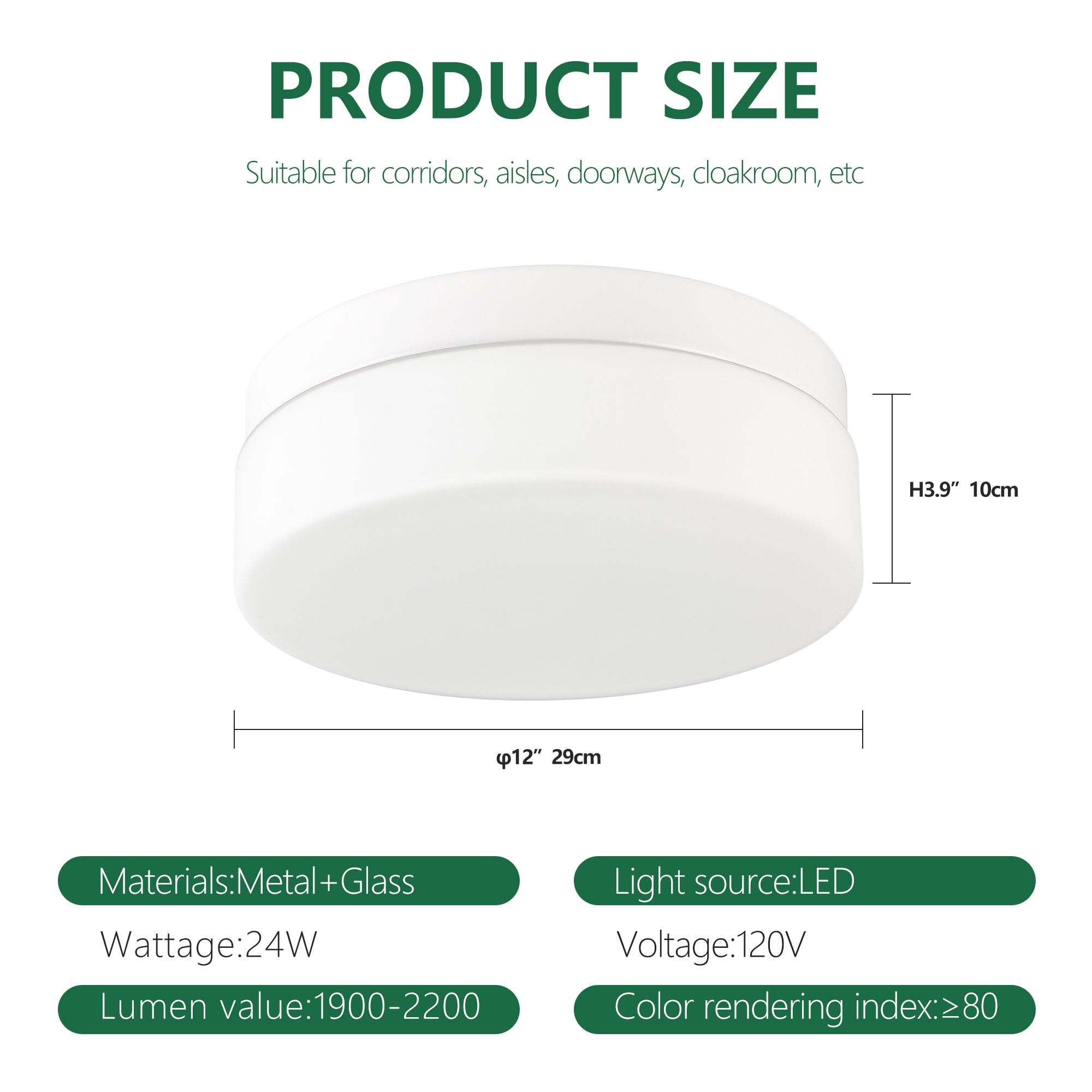 Modern 1 PACK LED Flush Mount ceiling light fixture with acrylic diffuser and metal frame