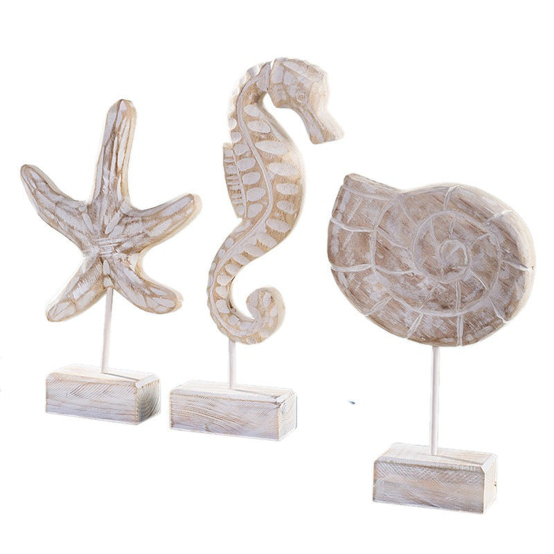 Coastal home decor starfish seahorse conch collection for living room accents