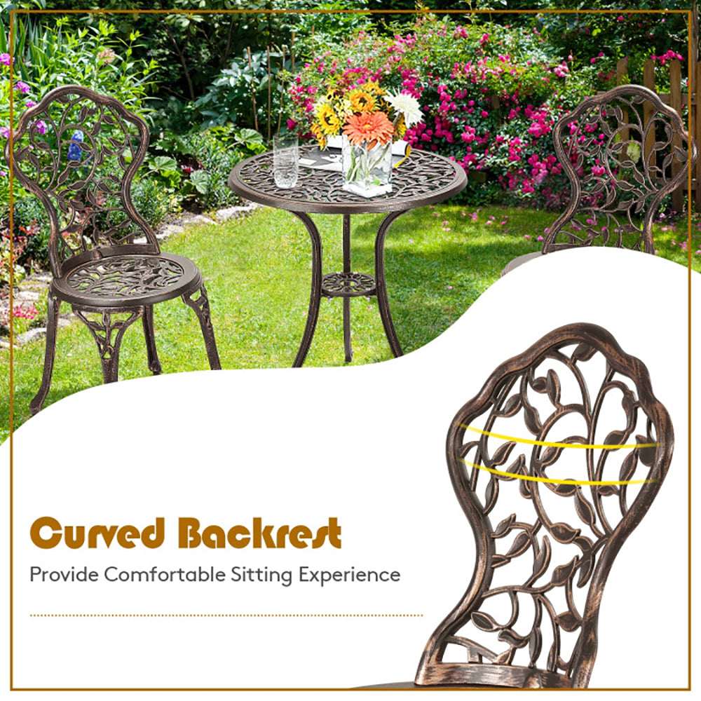 cast aluminum bistro set