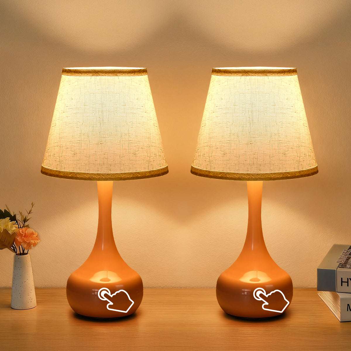 2-piece Set Of Three Level Dimming Small Table Lamp