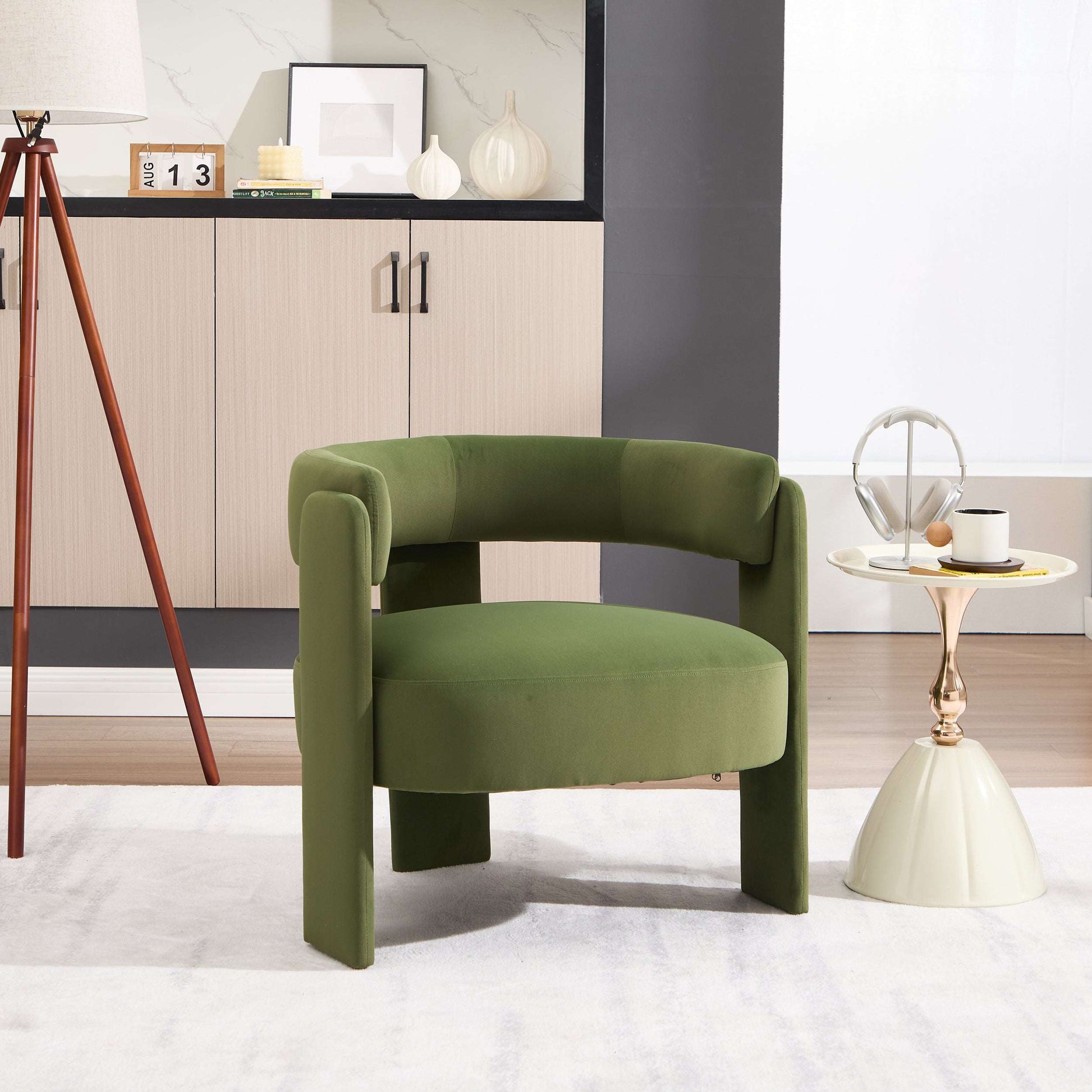 Accent Chair For Living Room Velvet Comfy Single Sofa Chair Mid       