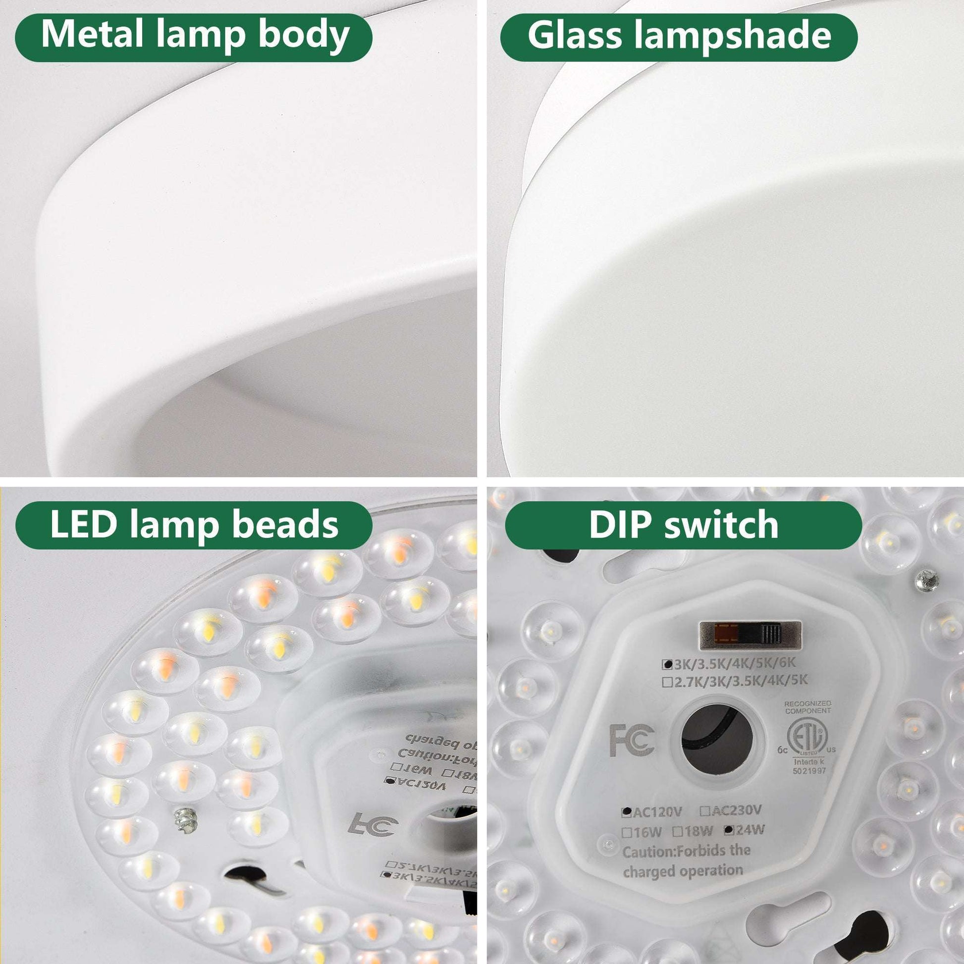 Modern 1 PACK LED flush mount ceiling light fixture with sleek design and acrylic diffuser