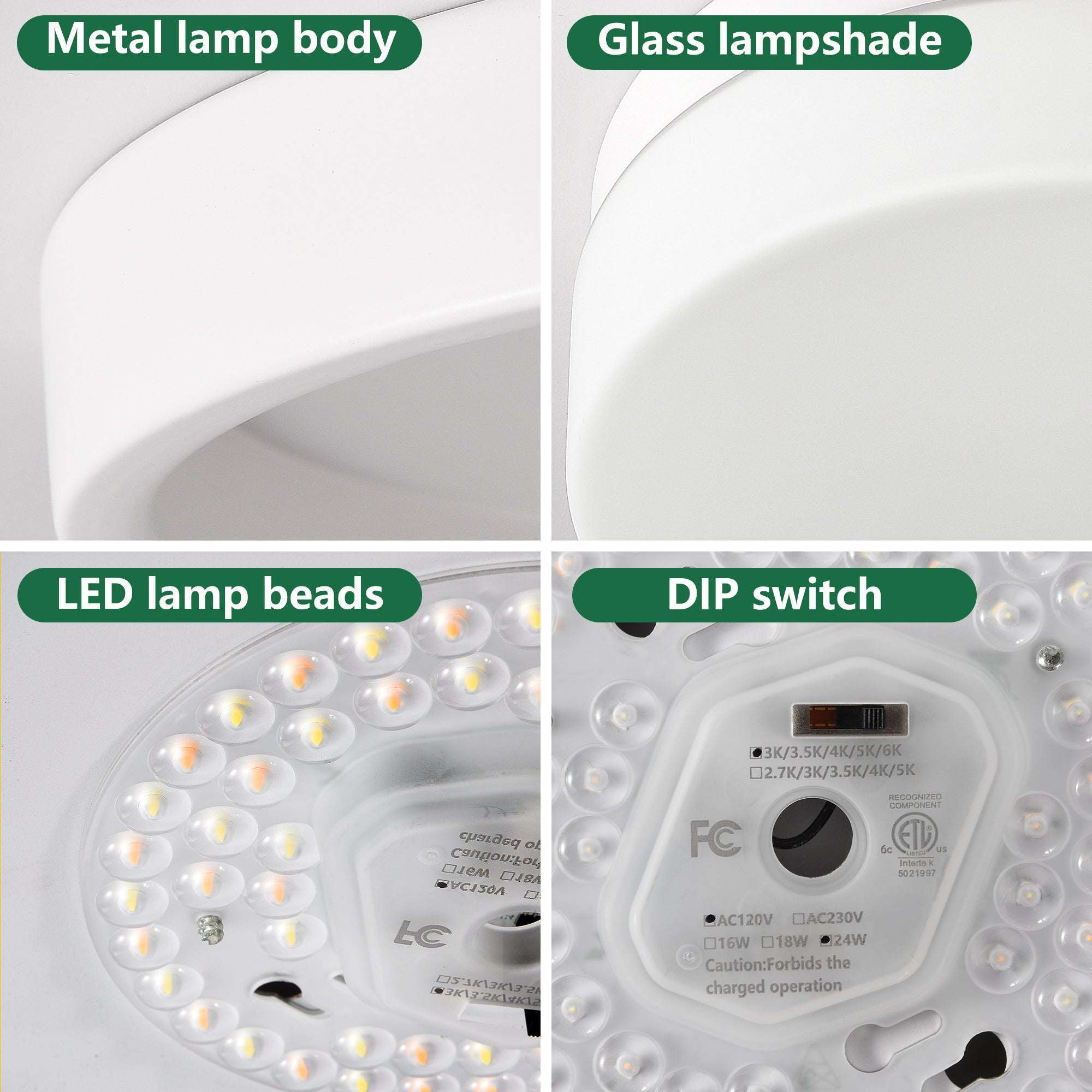 Modern 1 PACK LED flush mount ceiling light fixture with sleek design and acrylic diffuser