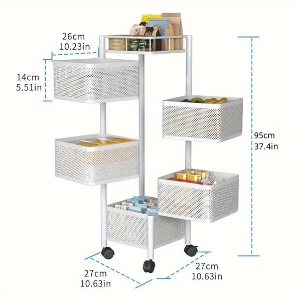 Rotating Kitchen Storage Shelf 5 Tier