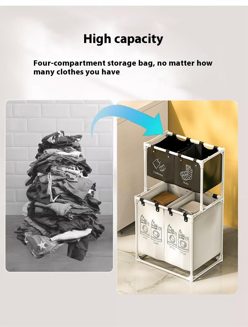 Multifunctional laundry basket with ventilated mesh sides and reinforced handles for home storage and organization