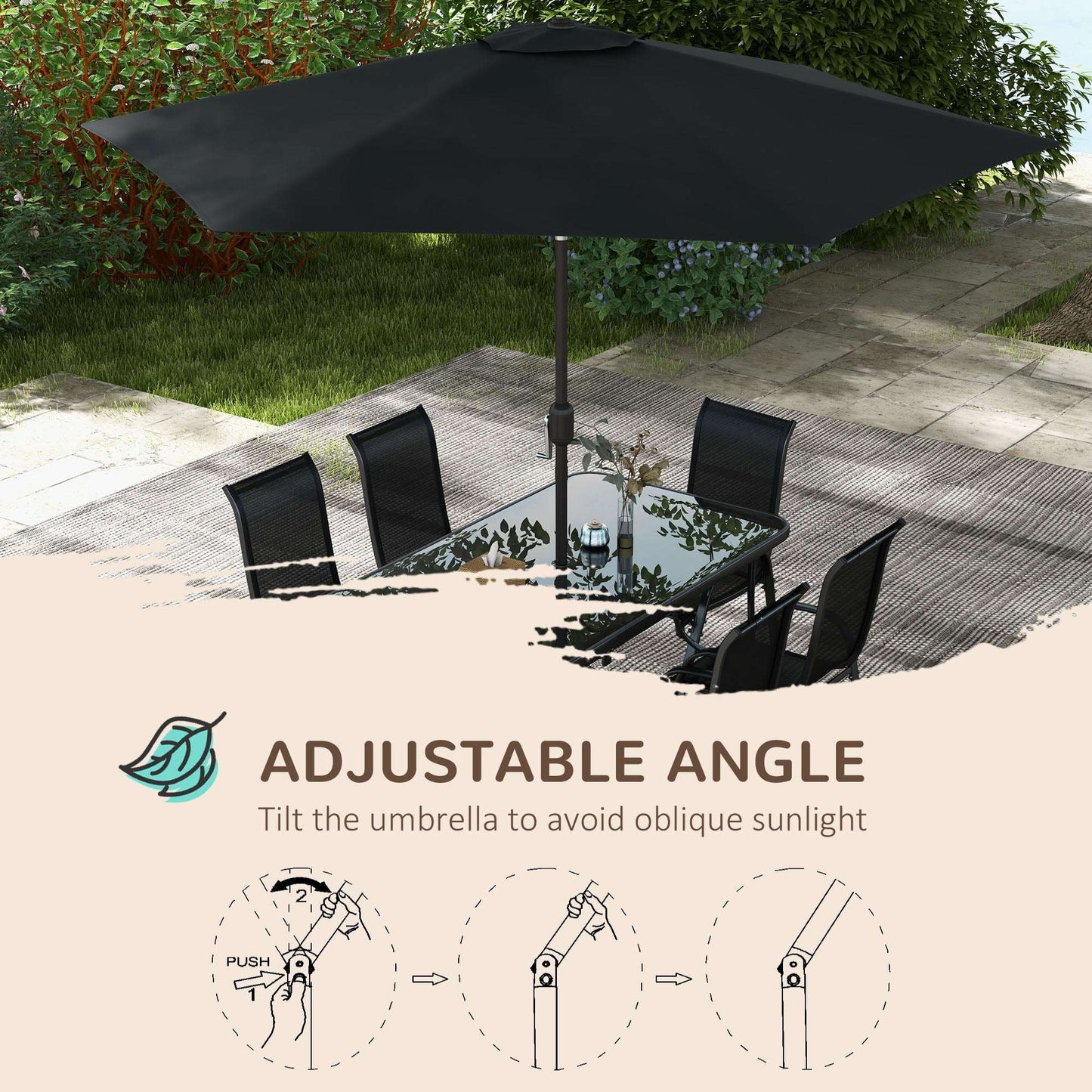 8 Pieces Patio Furniture Set Umbrella, 