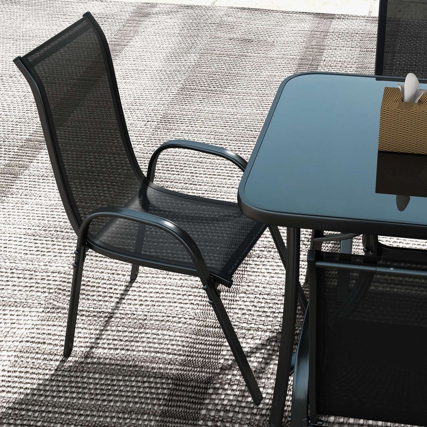 8 Pieces Patio Furniture Set Umbrella, 