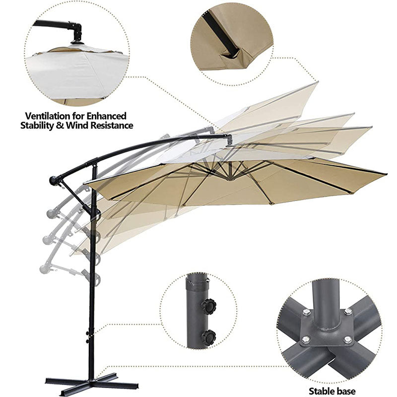 Outdoor 3m Side Leisure Patio Umbrella cloth