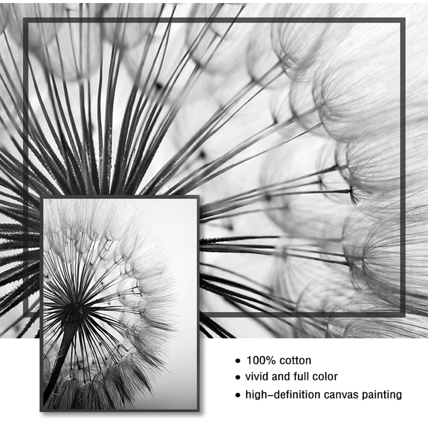 Frameless Abstract Dandelion Flower Canvas Painting 