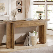 Farmhouse Oval Curved Entryway Table with Storage