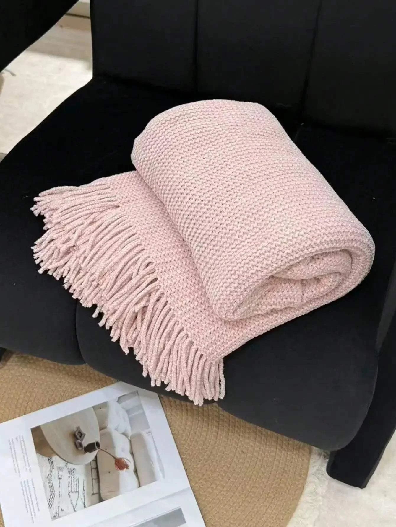 Textured Knit Throw Blanket