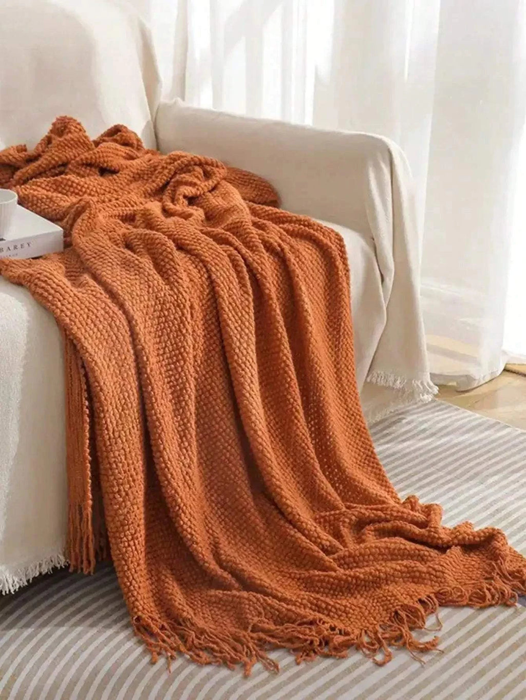 Textured Knit Throw Blanket