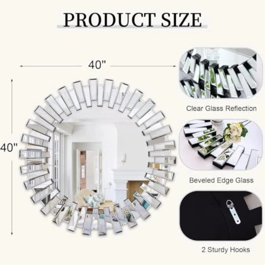 40'' Large Round Mirror Modern