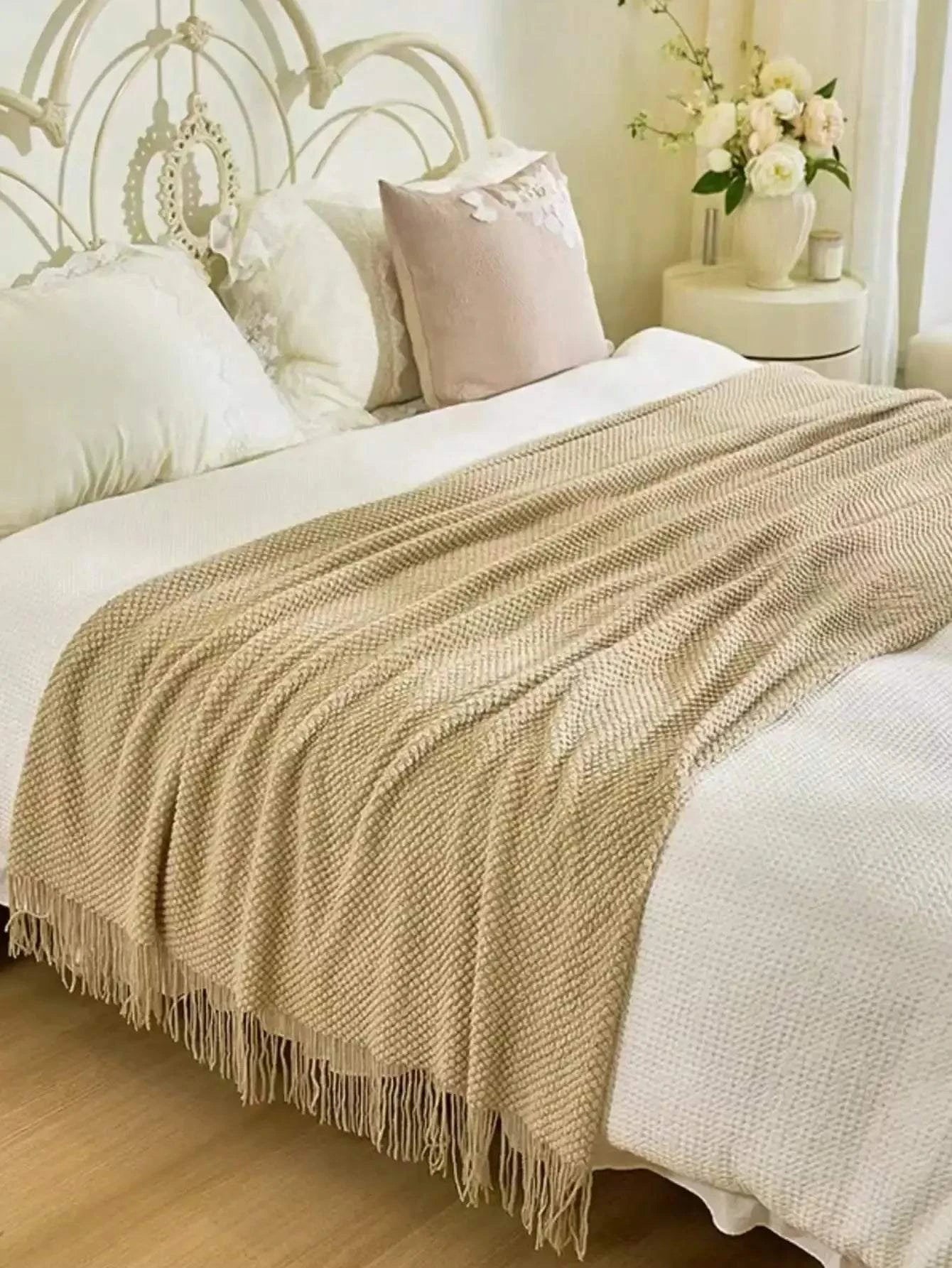 Textured Knit Throw Blanket