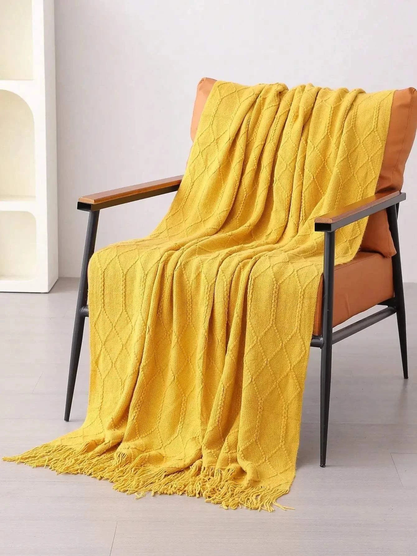 Textured Knit Throw Blanket