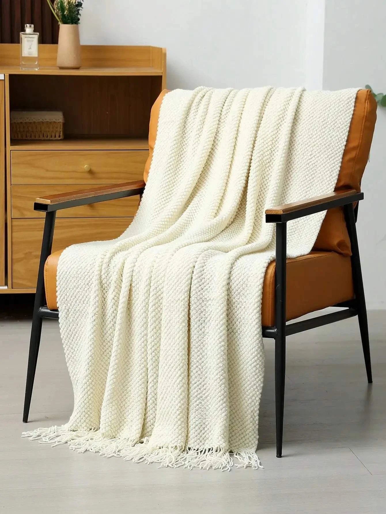 Textured Knit Throw Blanket