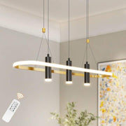 Javeriah 4-light black gold dimmable LED pendant light fixture for kitchen island