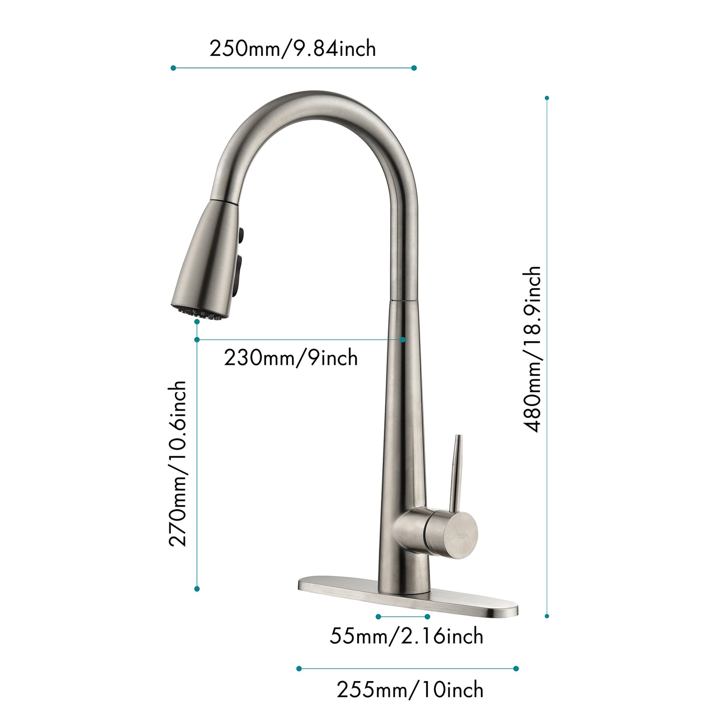 High Curvature Single Handle Kitchen