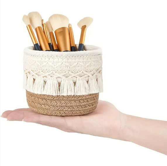Jute Storage Basket Cosmetics Home