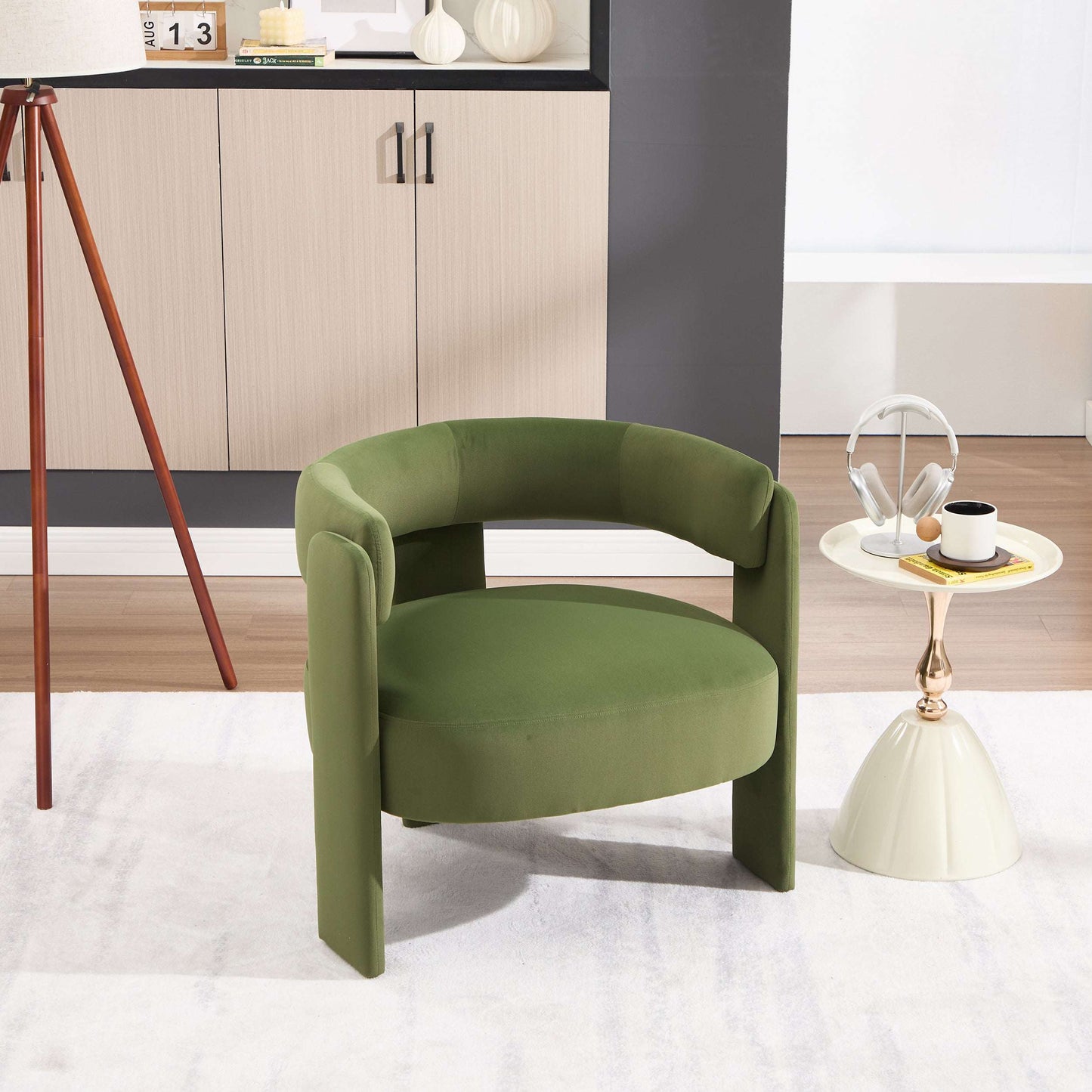 Accent Chair For Living Room Velvet Comfy Single Sofa Chair Mid       