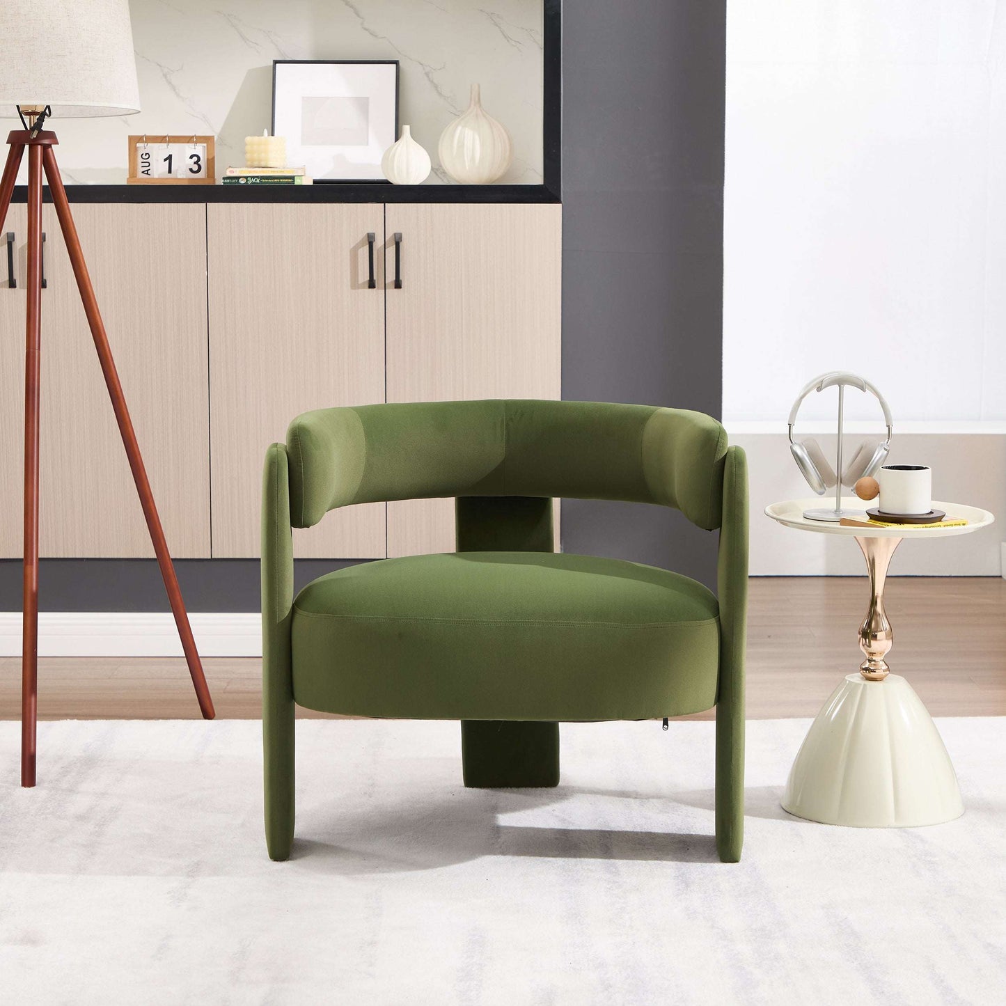 Accent Chair For Living Room Velvet Comfy Single Sofa Chair Mid       