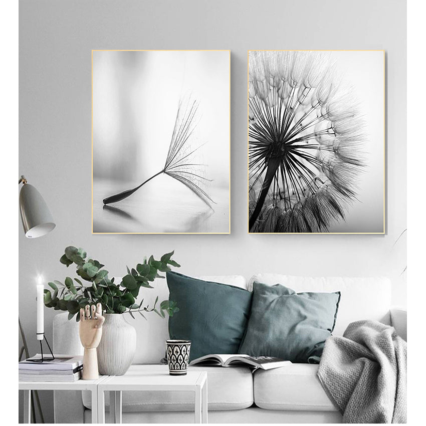 Frameless Abstract Dandelion Flower Canvas Painting 