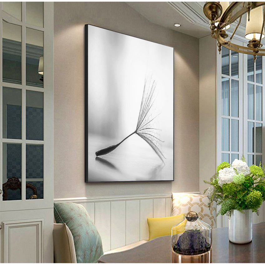 Frameless Abstract Dandelion Flower Canvas Painting 