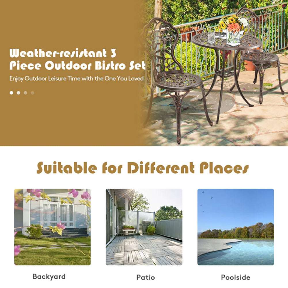 cast aluminum bistro set
