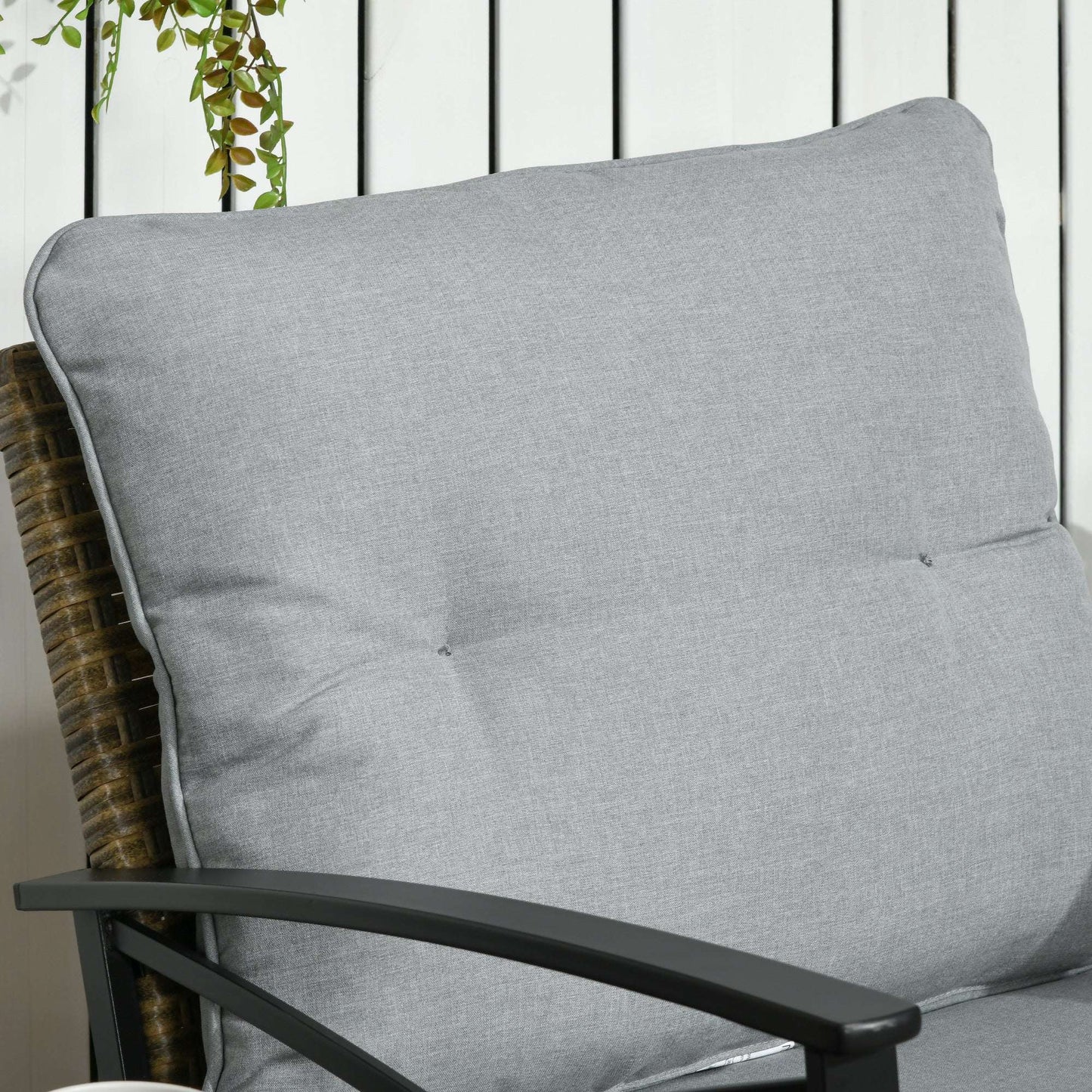 3 Piece Patio Rocking Chair Set, Outdoor Wicker Bistro Set