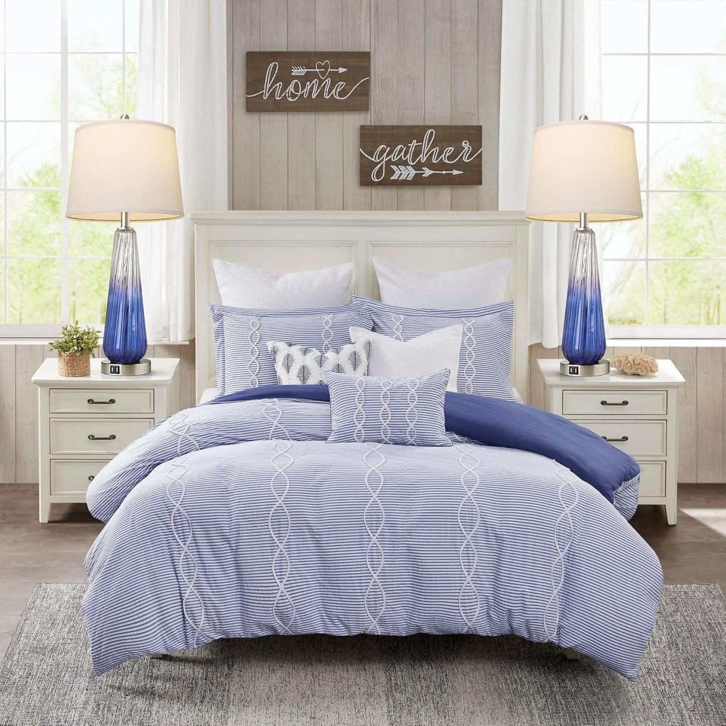 Table Lamps Set Of 2 With Touch Control, 3-Way Dimmable Modern Glass