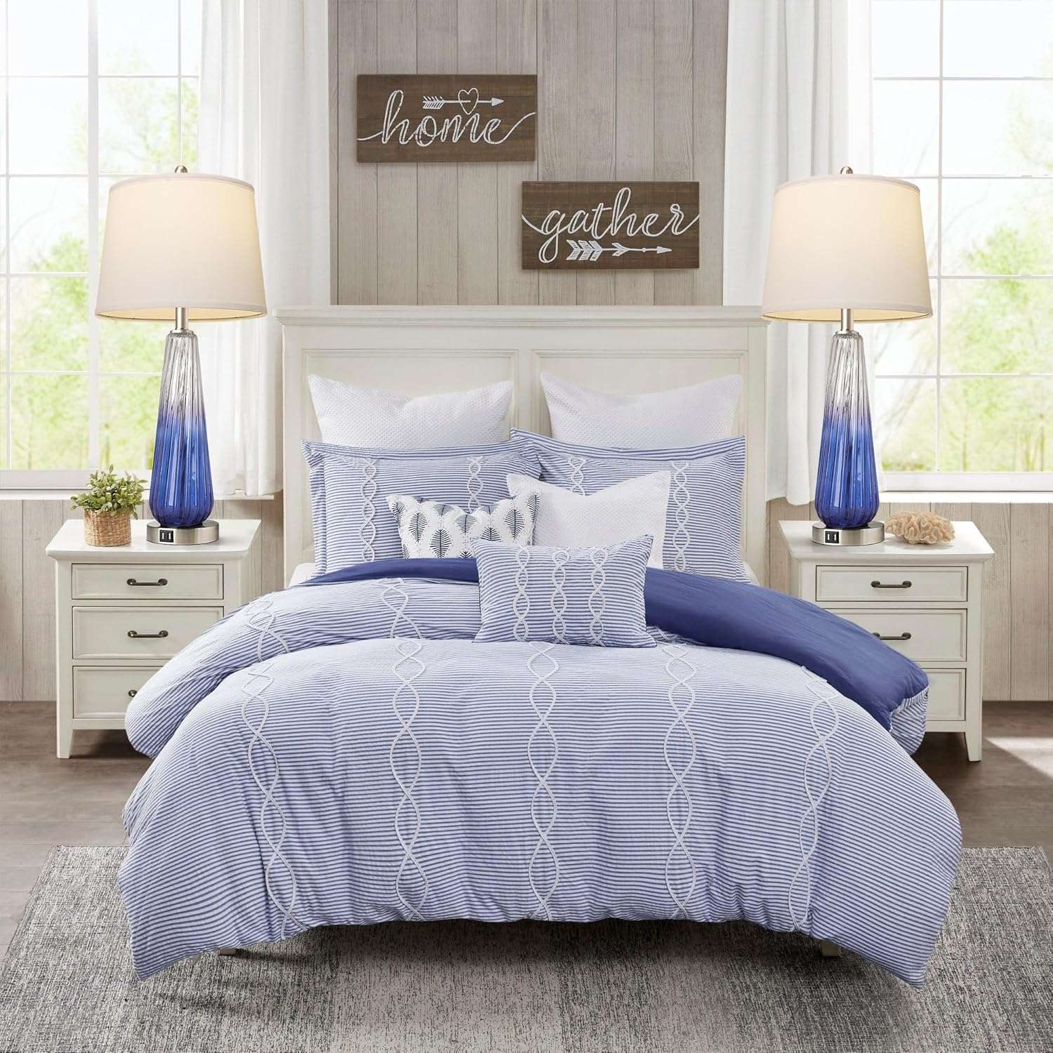 Table Lamps Set Of 2 With Touch Control, 3-Way Dimmable Modern Glass