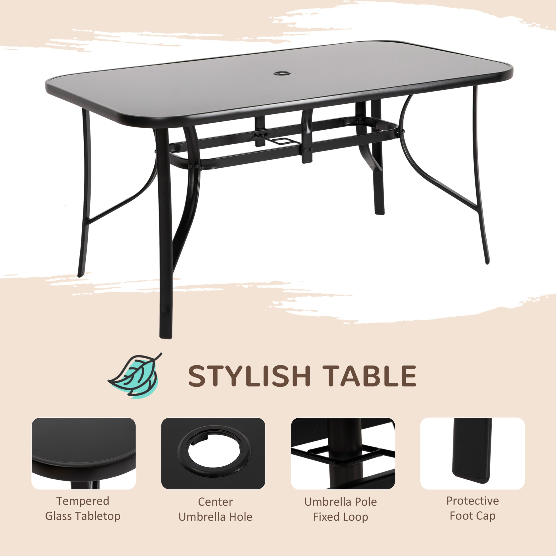 8 Pieces Patio Furniture Set Umbrella, 
