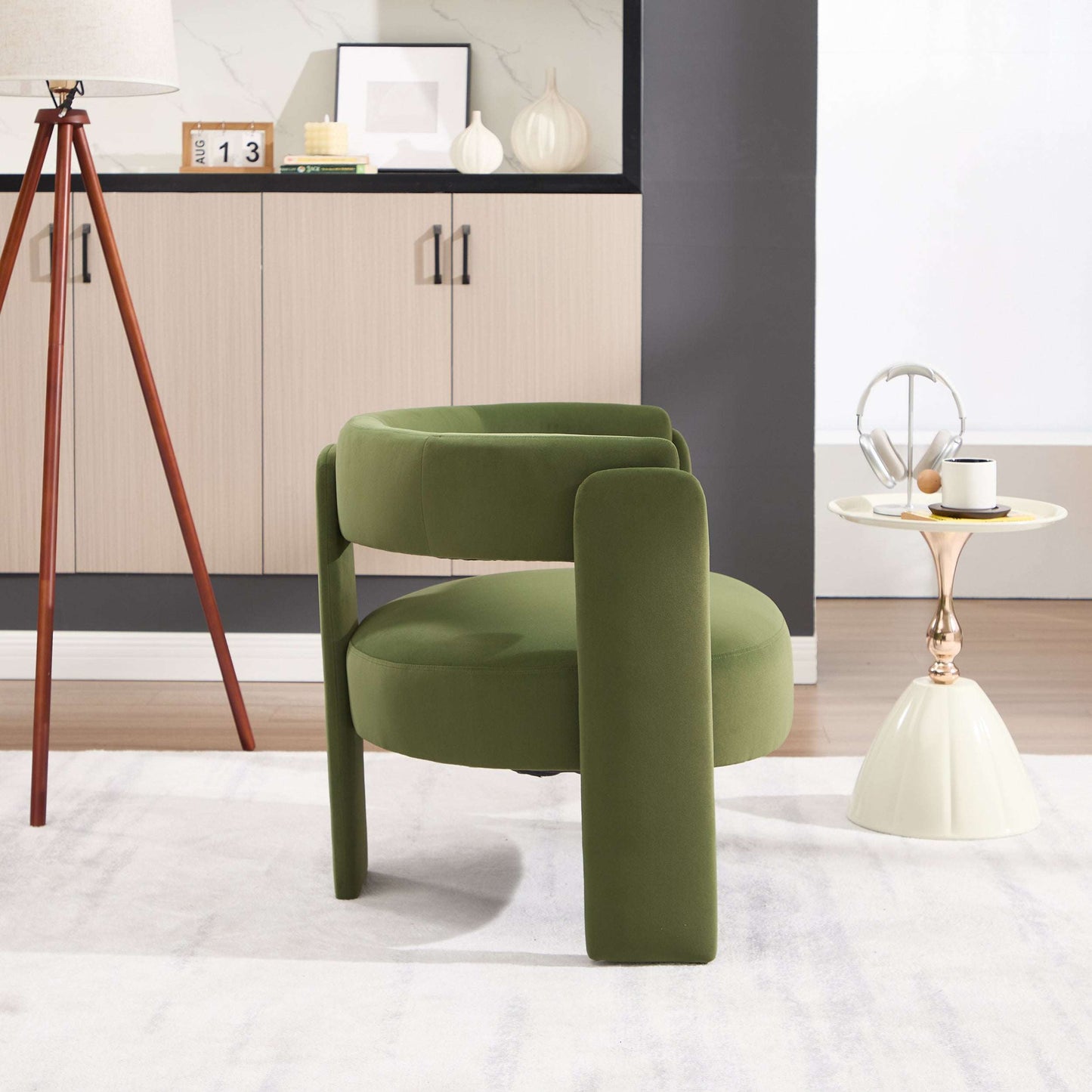 Accent Chair For Living Room Velvet Comfy Single Sofa Chair Mid       